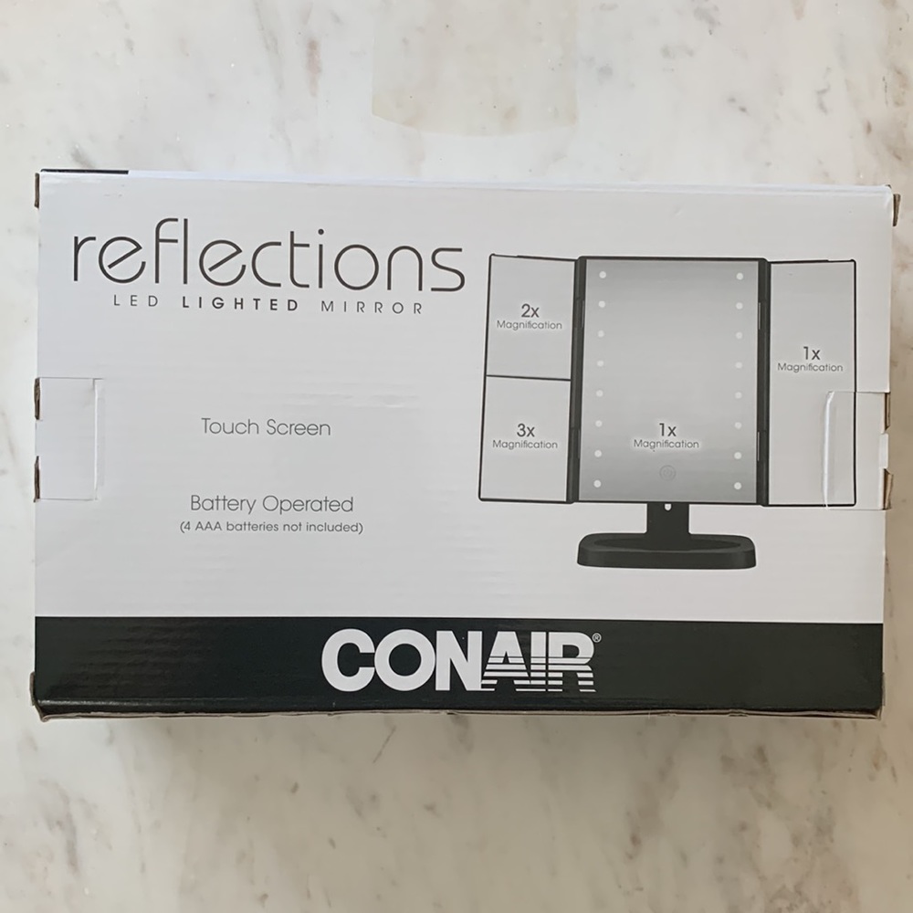 Conair Reflections TriPanel LED Plastic 1x 2x 3X Magnification Mirror - Picture 16 of 16